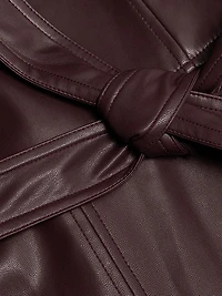 Ella Faux-Leather Tie-Waist Midi-Dress