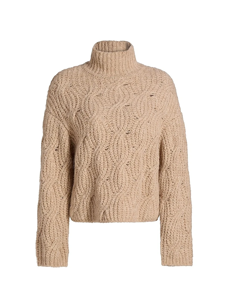 Opaline Cable-Knit Turtleneck Sweater