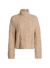 Opaline Cable-Knit Turtleneck Sweater