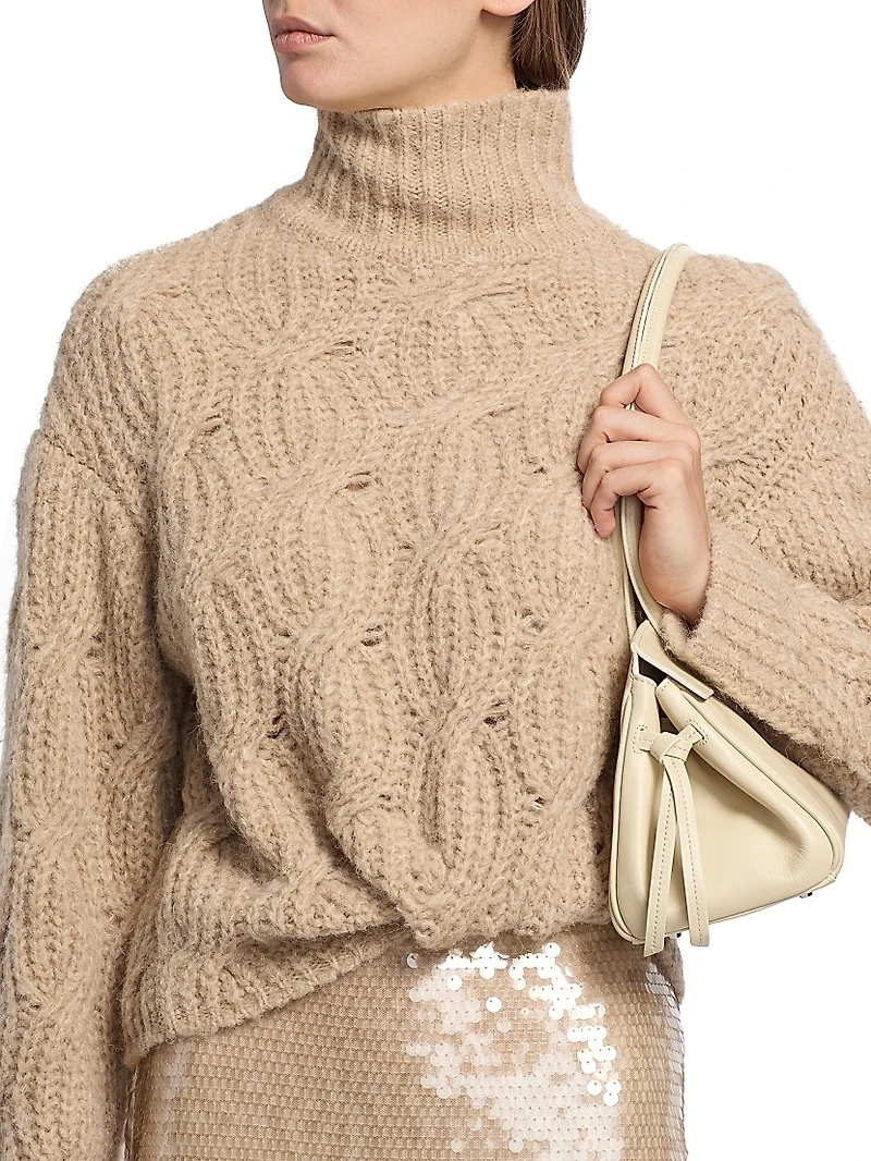 Opaline Cable-Knit Turtleneck Sweater