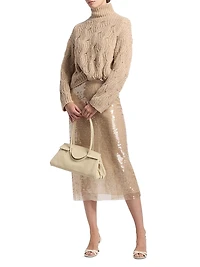 Opaline Cable-Knit Turtleneck Sweater