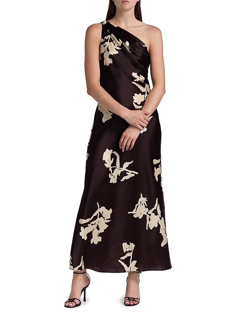 Stassi Floral One-Shoulder Maxi Dress