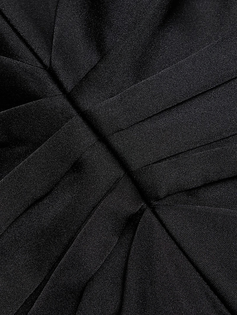 Daphne Ruched Satin Midi-Dress