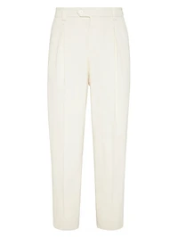 Garment Dyed Trousers Cotton Narrow Wale Corduroy