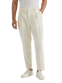 Garment Dyed Trousers Cotton Narrow Wale Corduroy