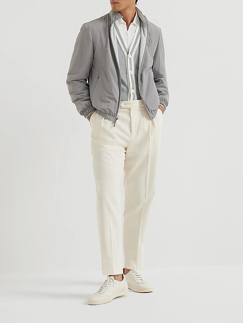 Garment Dyed Trousers Cotton Narrow Wale Corduroy