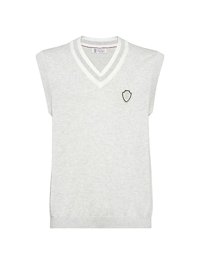 Cotton Knit Vest with Logo
