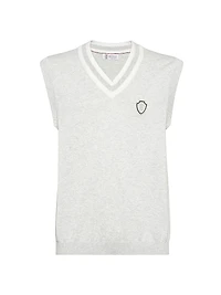 Cotton Knit Vest with Logo
