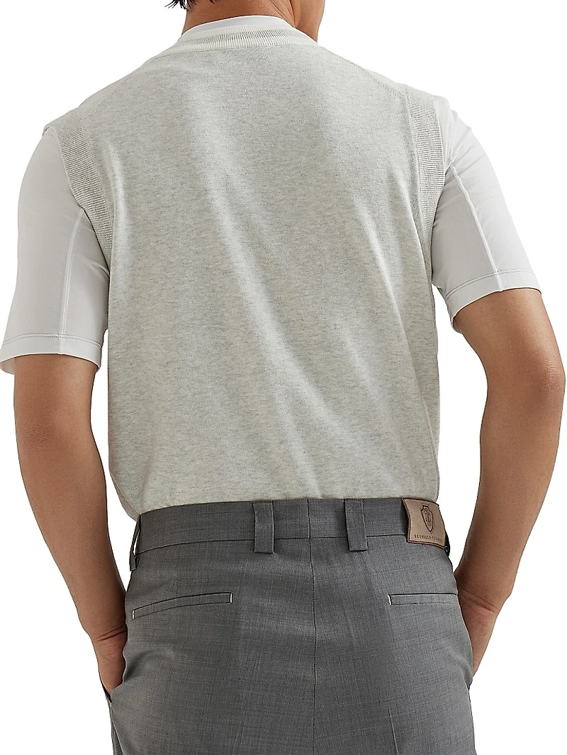 Cotton Knit Vest with Logo