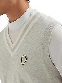 Cotton Knit Vest with Logo