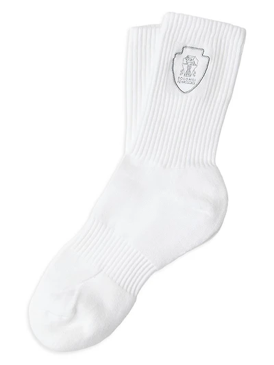 Techno Cotton Rib Knit Socks with Embroidered Logo