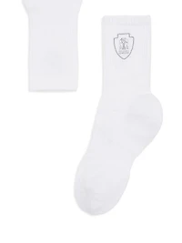 Techno Cotton Rib Knit Socks with Embroidered Logo