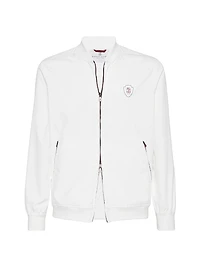 Nylon Sweatshirt with Logo and Zipper