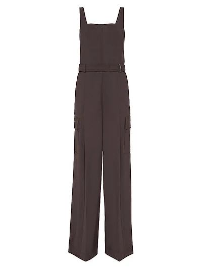 Tropical Luxury Wool Jumpsuit with Monili