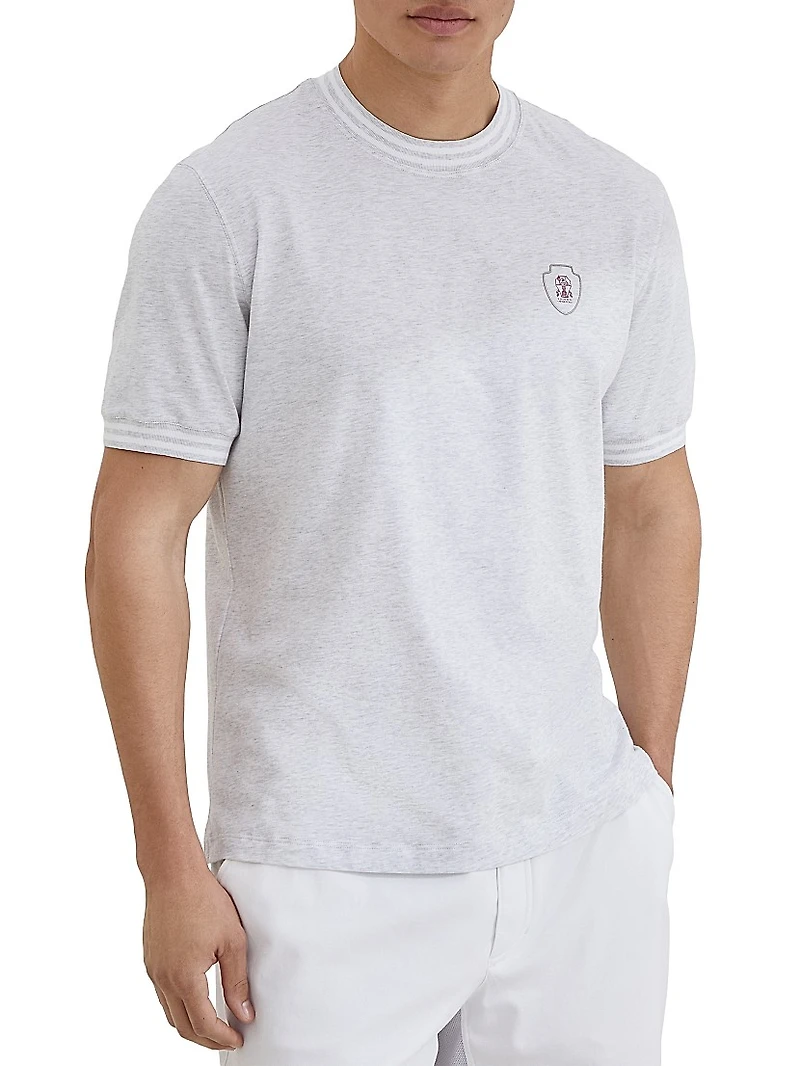 Cotton Jersey Crew-Neck T-Shirt with Logo