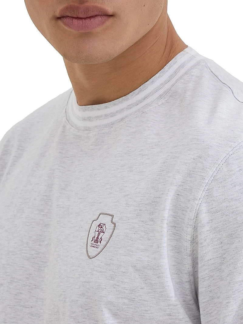 Cotton Jersey Crew-Neck T-Shirt with Logo