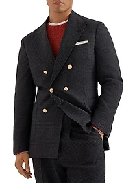 Prince Of Wales One and a Half Breasted Deconstructed Blazer