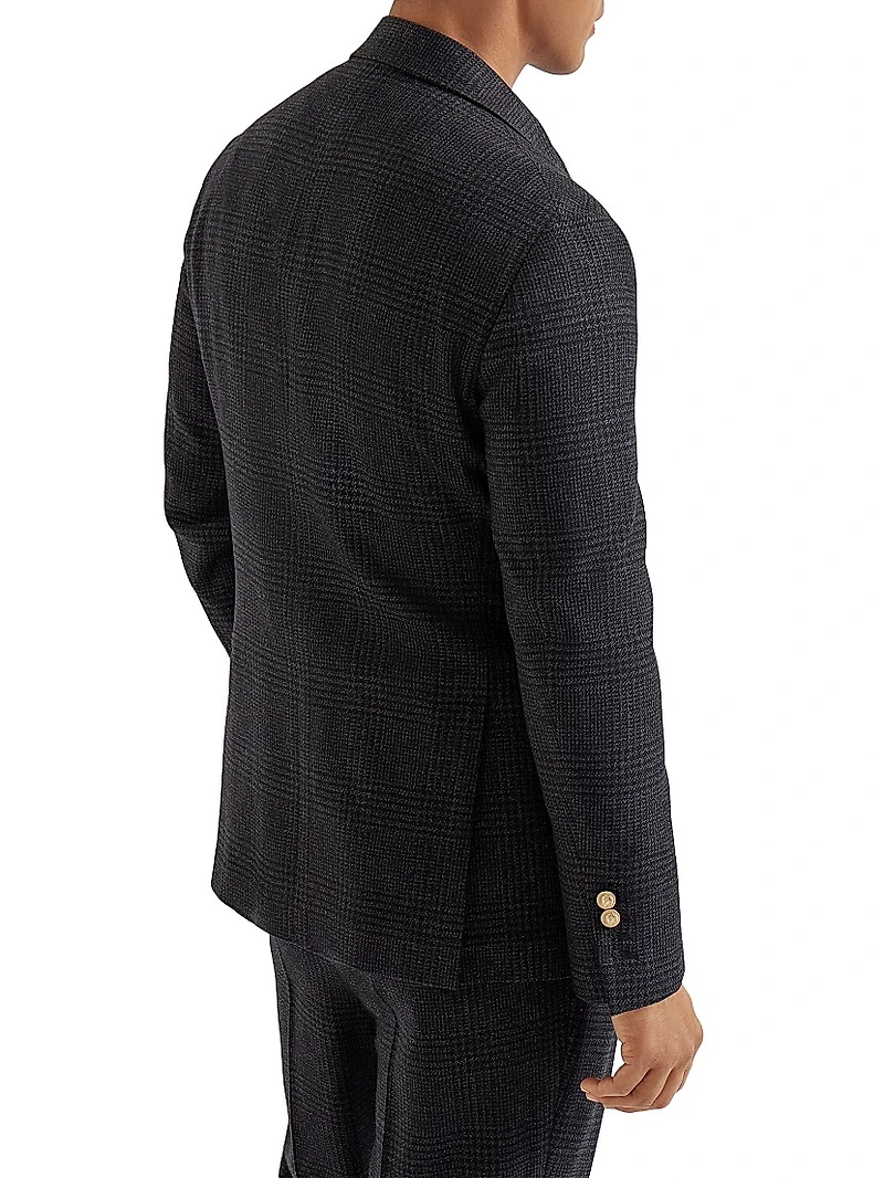 Prince Of Wales One and a Half Breasted Deconstructed Blazer