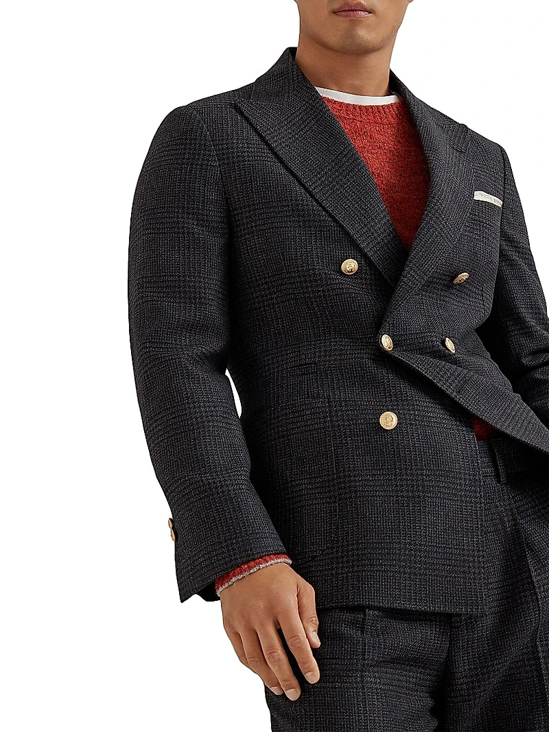 Prince Of Wales One and a Half Breasted Deconstructed Blazer