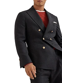 Prince Of Wales One and a Half Breasted Deconstructed Blazer