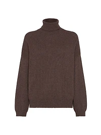Cashmere Turtleneck Sweater with Monili
