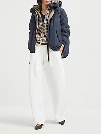 Cashmere and Silk Lightweight Sweater with Sparkling Cuffs