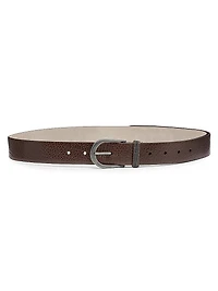 Glossy Hammered Calfskin Belt with Monili