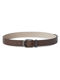 Glossy Hammered Calfskin Belt with Monili