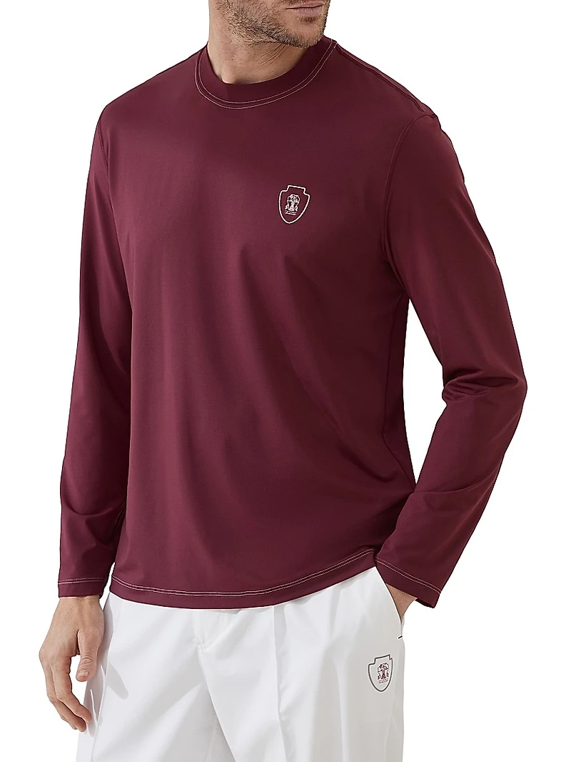 Comfort Nylon Long Sleeve T-Shirt with Logo