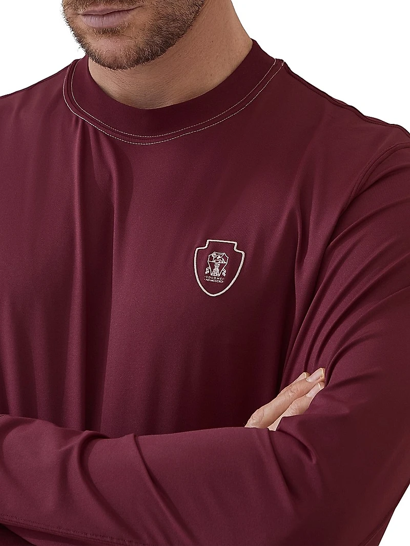 Comfort Nylon Long Sleeve T-Shirt with Logo