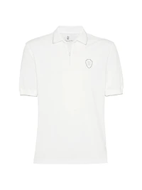 Techno Piqué Polo Shirt with Half Zip
