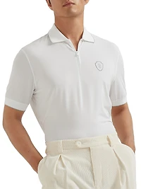 Techno Piqué Polo Shirt with Half Zip