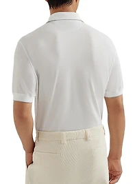 Techno Piqué Polo Shirt with Half Zip