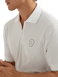 Techno Piqué Polo Shirt with Half Zip