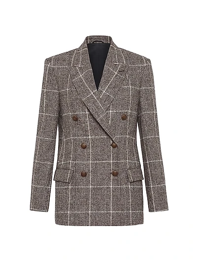 Alpaca and Wool Prince of Wales Blazer with Monili