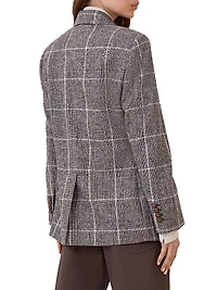 Alpaca and Wool Prince of Wales Blazer with Monili