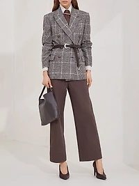 Alpaca and Wool Prince of Wales Blazer with Monili