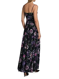 Tashi Floral Mesh Cut-Out Maxi Dress