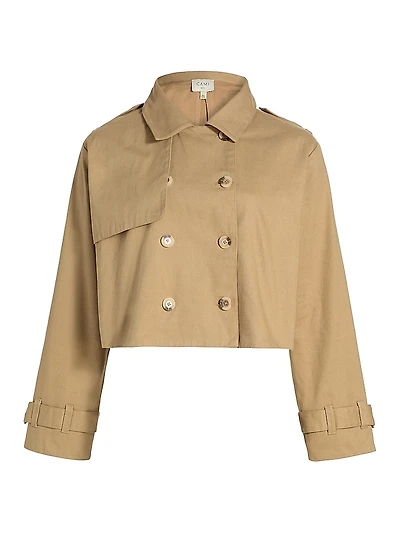 Evans Cropped Twill Trench Jacket