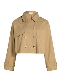 Evans Cropped Twill Trench Jacket