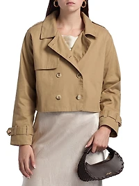 Evans Cropped Twill Trench Jacket
