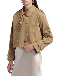 Evans Cropped Twill Trench Jacket