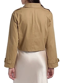 Evans Cropped Twill Trench Jacket