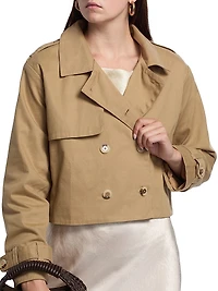 Evans Cropped Twill Trench Jacket