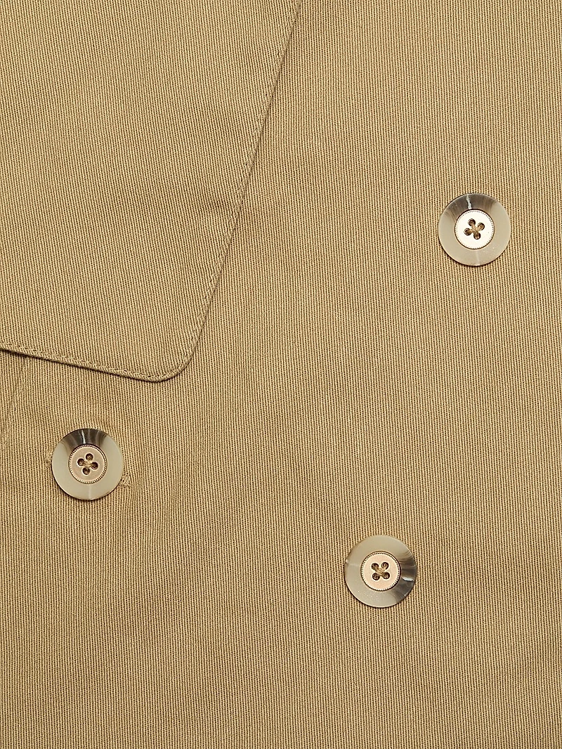 Evans Cropped Twill Trench Jacket