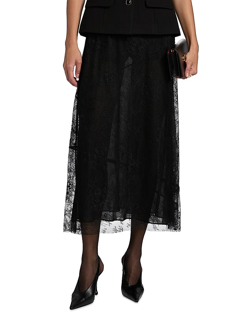 Eudora Sheer Lace Maxi Skirt