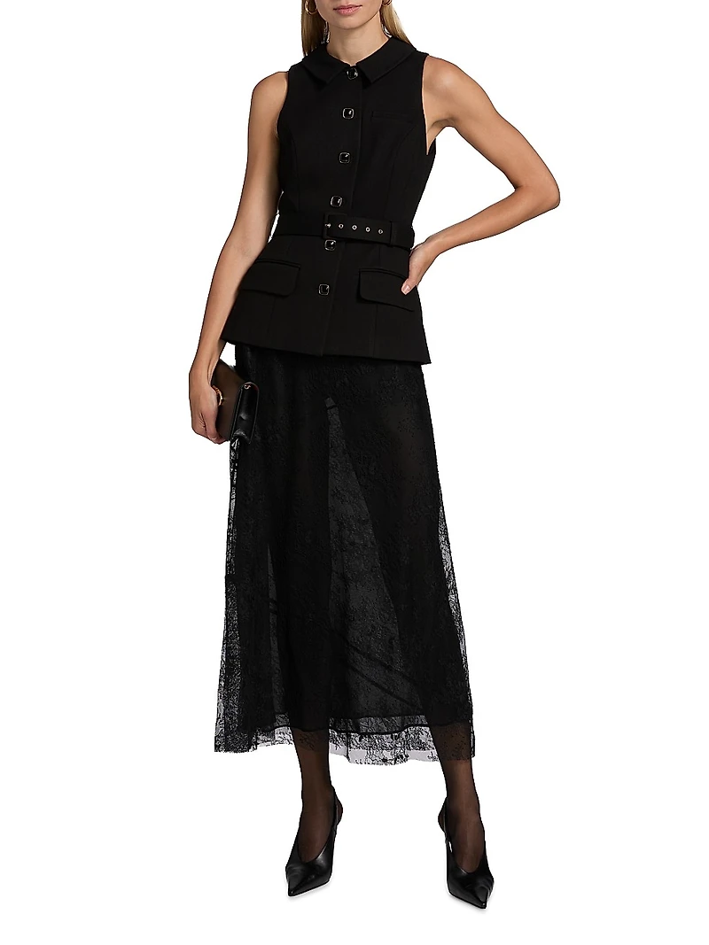 Eudora Sheer Lace Maxi Skirt