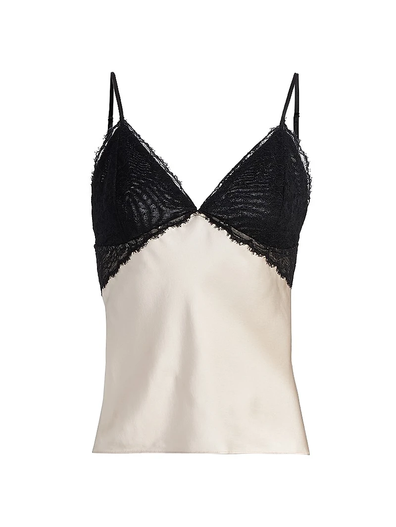 Hilda Lace-Trimmed Silk Camisole