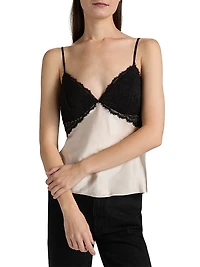 Hilda Lace-Trimmed Silk Camisole