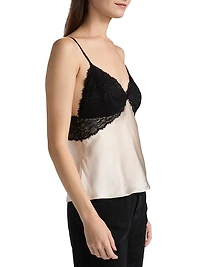 Hilda Lace-Trimmed Silk Camisole
